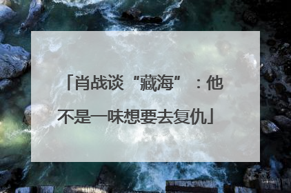 肖战谈“藏海”：他不是一味想要去复仇