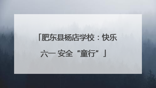 肥东县杨店学校：快乐六一 安全“童行”
