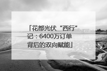 花都光伏“西行”记：6400万订单背后的双向赋能