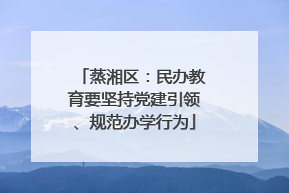 蒸湘区：民办教育要坚持党建引领、规范办学行为