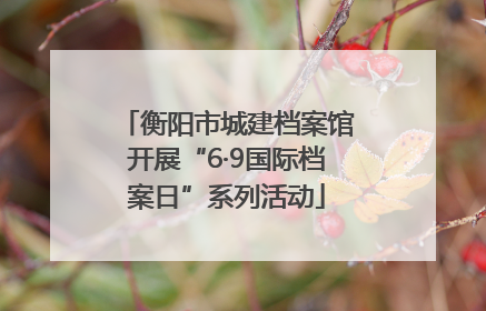 衡阳市城建档案馆开展“6·9国际档案日”系列活动