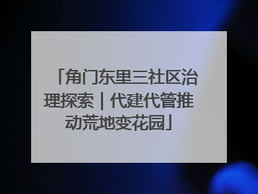 角门东里三社区治理探索｜代建代管推动荒地变花园