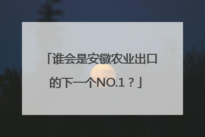 谁会是安徽农业出口的下一个NO.1？