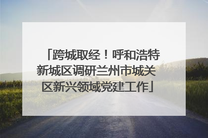 跨城取经！呼和浩特新城区调研兰州市城关区新兴领域党建工作