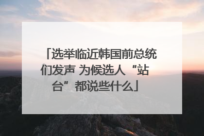 选举临近韩国前总统们发声 为候选人“站台”都说些什么