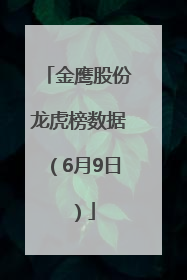 金鹰股份龙虎榜数据（6月9日）