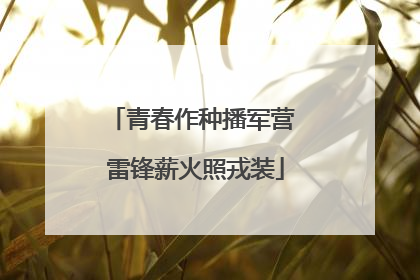 青春作种播军营 雷锋薪火照戎装