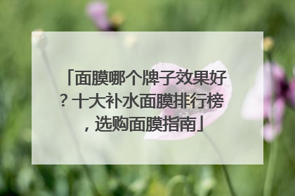 面膜哪个牌子效果好？十大补水面膜排行榜，选购面膜指南