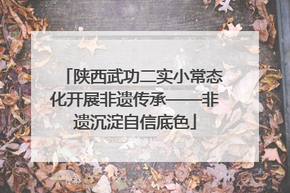 陕西武功二实小常态化开展非遗传承——非遗沉淀自信底色