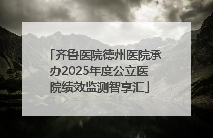 齐鲁医院德州医院承办2025年度公立医院绩效监测智享汇