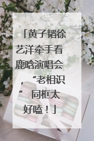 黄子韬徐艺洋牵手看鹿晗演唱会，“老相识” 同框太好嗑！