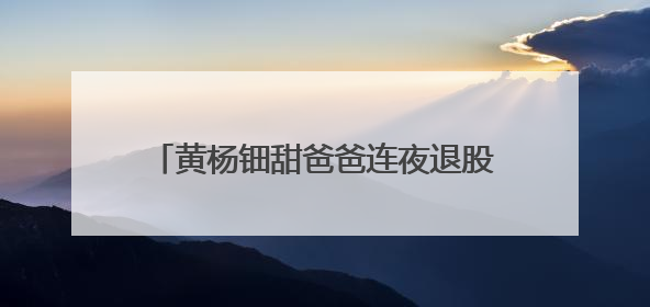 黄杨钿甜爸爸连夜退股？深圳市监局回应！