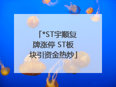 *ST宇顺复牌涨停 ST板块引资金热炒