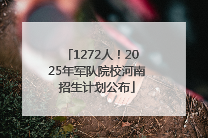 1272人！2025年军队院校河南招生计划公布