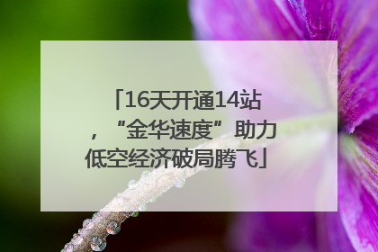 16天开通14站，“金华速度”助力低空经济破局腾飞
