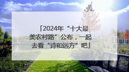 2024年“十大最美农村路”公布，一起去看“诗和远方”吧