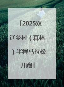 2025双辽乡村（森林）半程马拉松开跑